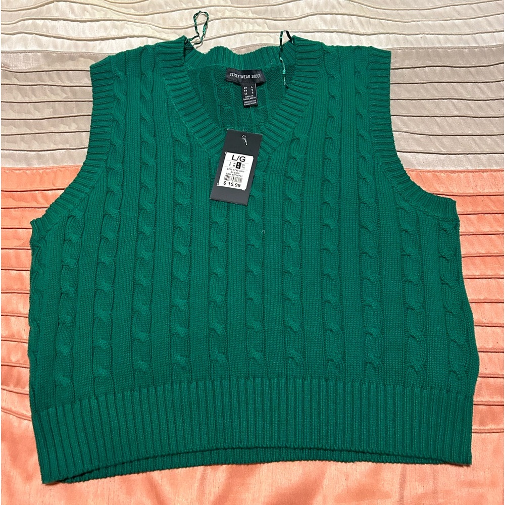 Forever 21 Sweater.  Adult Large.  Color Green.  Never Worn